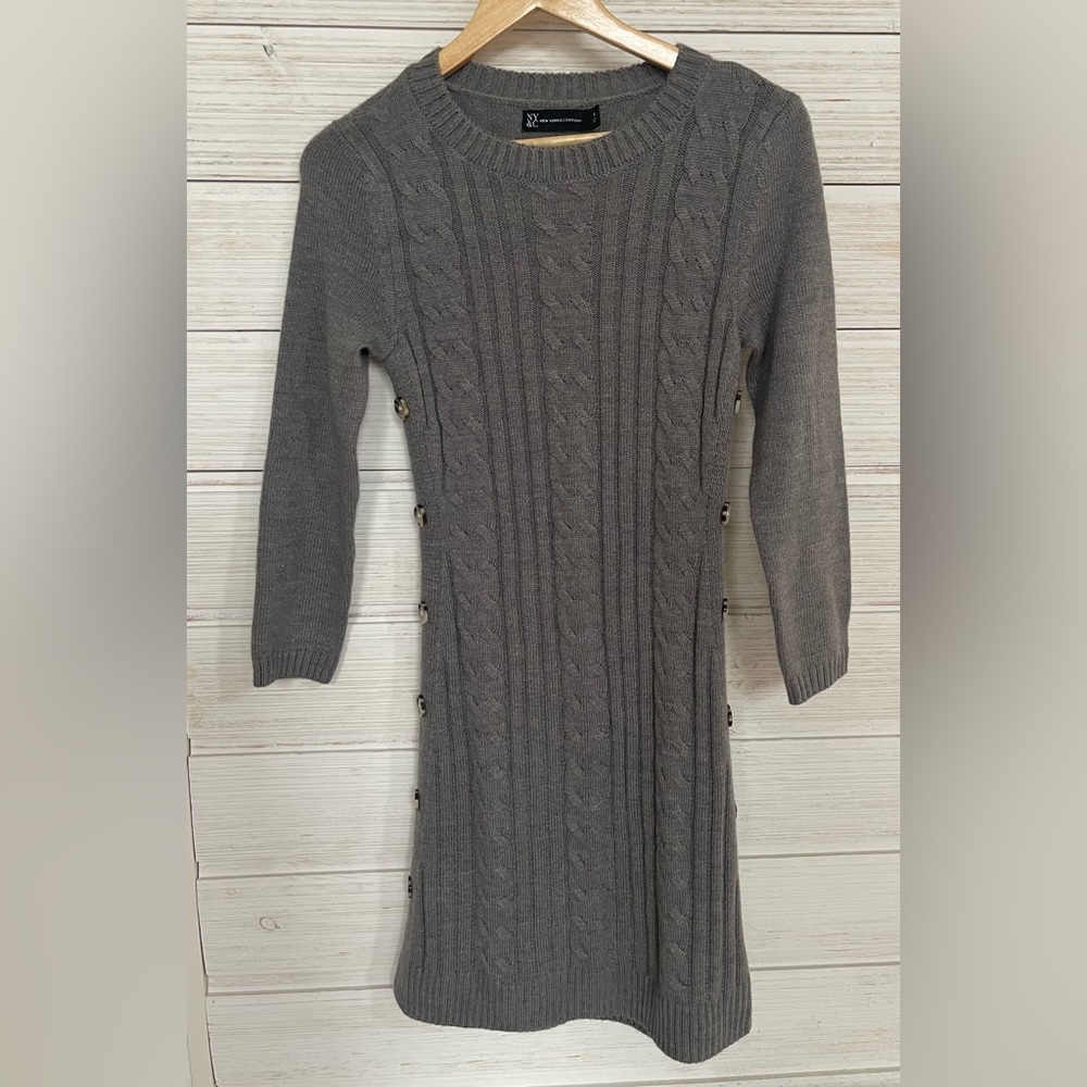 New York and co. Charcoal Grey Sweater Dress